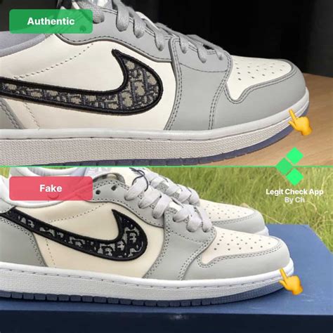 real vs fake dior jordan 1 low|dior jordan 1 high spotting.